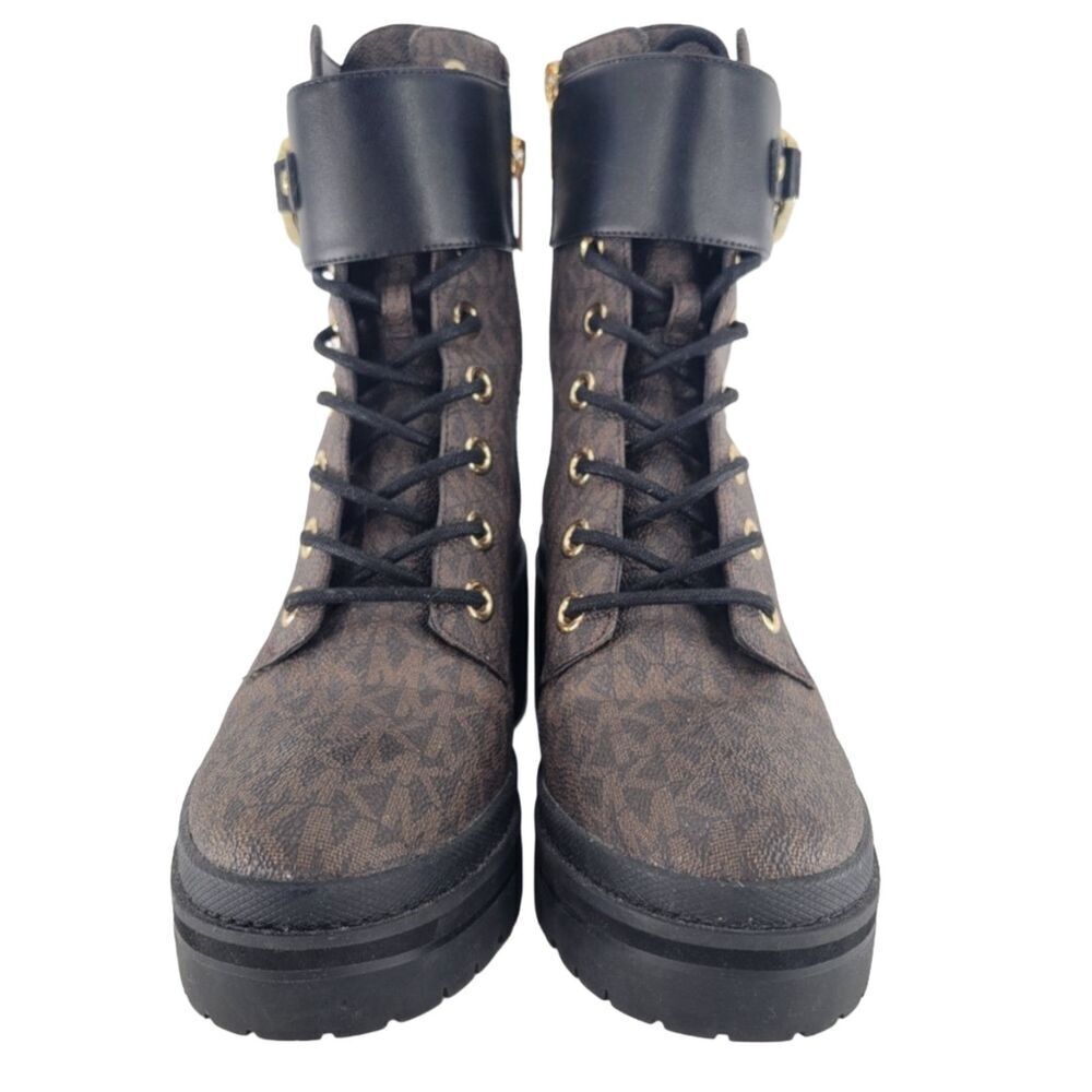 Michael Kors Womens 'Rory' Heeled Ankle Boots Dark Brown Black 6 - Picture 10 of 16